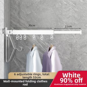 Folding Invisible Retractable Wall Mounted Drying Rack Indoor Clothes Hanger