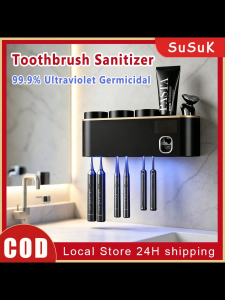 Smart Toothbrush Holder UV Steriliser Toothpaste Dispenser Wall Toothbrush Holder Automatic Toothpaste Squeezer USB Charging Punch-free