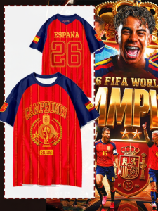 2026 World Cup Spain Championship Commemorative Quick-Dry Icy Short-Sleeved T-Shirt