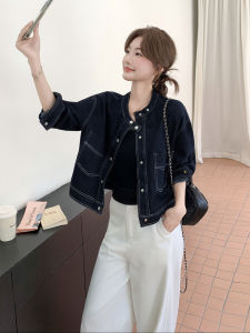 Black Korean Style Sweet Cool Street Style Denim Jacket Womens Short Coat Universal Small Size Autumn New Arrival