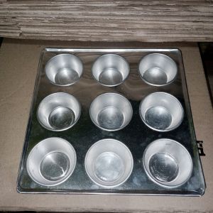 Cetakan Cakwe Lubang 9 Dari Aluminium Diameter 6cm Kedalaman 3cm Untuk Roti Kue Kukis