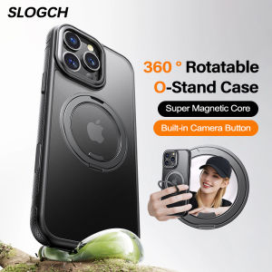 Luxury MagSafe Magnetic 360 ° Rotatable Stand Phone Case For iPhone 17 Air 16e 15 14 13 Pro Max Plus Matte Translucent Back Cover For iPhone 17 Pro Max Military Shockproof Casing With Bracket
