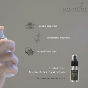 Dent Mist | Natural Oral Spray | Oral Care | Mouth Refreshing Spray | Spearmint Tea Tree and Lemon | by Verdure Flora