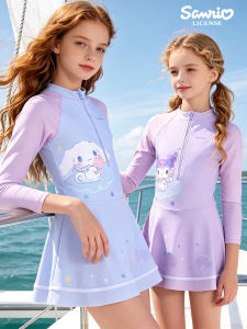 Hello Kitty | Bộ Bơi Bảo Vệ Chống Nắng Tay Dài Hút Ẩm Nhanh Cho Bé Gái
