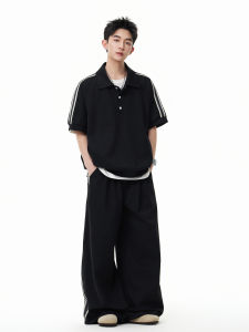 WUKONGYOUHUO | Retro Side Stripe Loose Sport Set