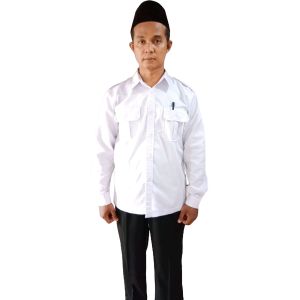 baju dinas pria lengan panjang/Seragam Pns Pria Putih/ Baju Kerja Atasan Pdh Pns Putih/Baju Satpam/Hem Putih Pendek