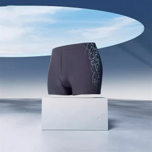 MONLEYTA | Mens Swimming Briefs Anti-Embarrassment Flat Angle Swimwear Quick Dry Professional Five-Part Set Large Size Mans Swimsuit