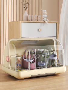 Disinfection Storage Box Baby Feeding Bottle Drainage Shelf Dustproof Food Tool Organizer Rack for Infants And Toddlers PP Material