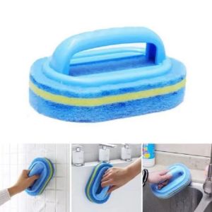 Glass Wall Cleaning Bath Brush Handle Sponge Ceramic Window Slot Clean Brush Kitchen Bathroom Toilet Cleaning magic sponge
