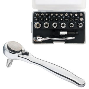 28/32 in 1 Mini Ratchet Wrench Set with Right Angle Offset 1/4" 72 Tooth Screwdriver Handle Magnetic Torx Bit for Tight Spaces