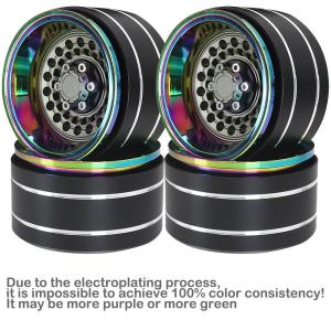 For 1/10 Scx10 Rr10 Traxxas Trx4 Axial Wraith Rgt Crawler Rc Car Accessories 1.9 Inch Metal Electroplating Colorful Wheel Hub