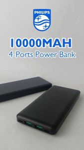 Philips 22.5W 10000mAh PD Fast Charger Powerbank USB-C USB-A Outputs Portable Charger USC C Charger Universal Compatibility for Travel Compatible with Apple iPhone 17 iPhone 16 iPhone 15 iPad Samsung Galaxy and more