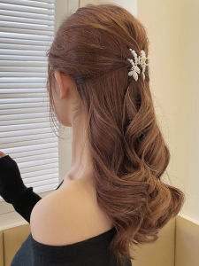 Loose Clip Small Jaw Clip Female Hairpin Back Head Pearl Rhinestone Small Size Shark Gap Former Red 2024 New Hairpin