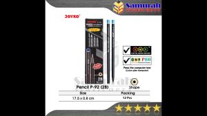 Pensil Kayu Joyko 2B P92 ( Kayu Hitam ) / Black Wood Pencil P 92 / Pensil Raut P-92