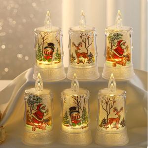 【Hibeautylife】Flameless Led Candle Christmas Electronic Candles Santa Claus Tealight Flickering Battery Operated Lamp Christmas Wedding Decor