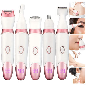 Máy Cạo Râu Điện 5 Trong 1 Tông Đơ Máy Tẩy Nhổ Lông Cho Nữ Màn Hình Hiển Thị Kỹ Thuật Số Pin Lithium Bộ Chăm Sóc Tóc Cho Sát Nách Bikini Cơ Thể Mũi Tai