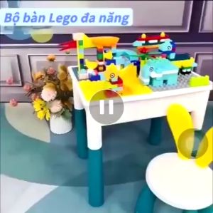 Đồ chơi bàn   lắp rắp  đa năng kèm ghế ngồi cho bé 110 chi tiết