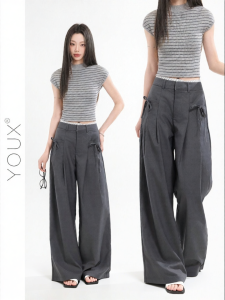 Quần Tây Vintage Rộng Rơi Ôm Dáng