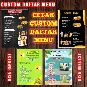 CETAK DAFTAR MENU JUALAN CUSTOM MENU SESUAI REKUEST