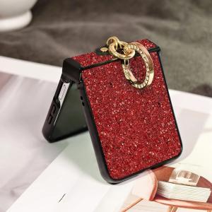 Fashion Artificial Diamond Ring Buckle Sparkling Christmas Phone Case For Samsung Galaxy Z Flip 8 6 5 4 3 Flip7 FE Hard Shell