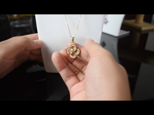 Lunara Petal Infinity Crystal Charm Pendant Stainless Steel