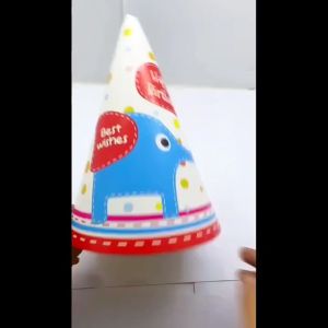 TAIYO Topi Ulang Tahun Kerucut Korean Style Dekorasi Pesta Birthday Party Karton Motif Lucu