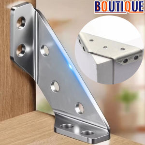 30Set Multi-functional Furniture Corner Connectors Stainless Steel Triangle Support Bracket Furniture Shelf Fastener Fixed Connector with Screws
