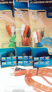 Kabel Audio AUX 2in1 Transparan 2 RCA To Jack Mini Stereo Panjang 120cm