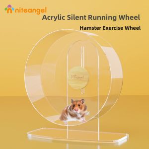 Niteangel Large Size Acrylic Hamster Wheel Stand Super Silent Gold Retriever Cage Decoration Products Hamster Accessories