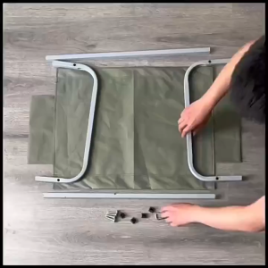 Outdoor Elevated Dog Bed Cooling Raised Dog Cot for Large Dogs Portable Standing Pet Hammock Platform with Washable Breathable Cloth Non-Slip Feet for Four Season
