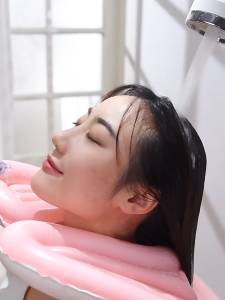 Portable Shampoo Bowl – Inflatable Head Basin with Adjustable Neck Support | Great for Pregnancy & Elderly Care!