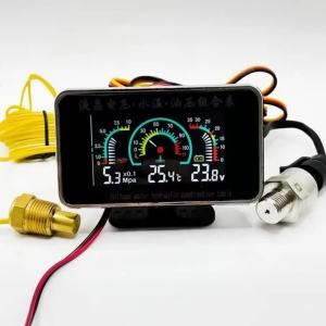 3 in 1 Universal Car 12V/24V LCD Digital Truck Car Oil Pressure Voltage Water Temp Combination Table With 1/8 NPT Sensors