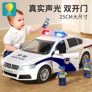 Alloy Police Car Toy Model Large Emergency Vehicle Simulation Boy Toy Inertia Driven Children Play Car Gift for Kids