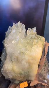 Bụi đá thạch anh Lemurian cộng sinh Tóc đen Tourmaline AAA năng lượng vũ trụ 604