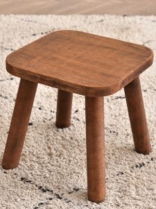 Rustic Solid Wood Mini Stool Home Living Room Footwear Replacement Short Bench Bedroom Chinese Style Small Board Chair Tea Table