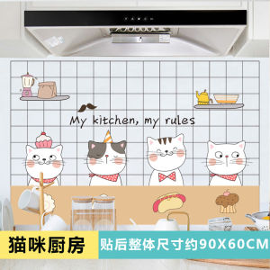 Miếng Dán Tường Chống Dầu Nhà Bếp PVC Chống Thấm Nước Trong Suốt Chịu Nhiệt Độ Cao Tự Dính Họa Tiết Hoạt Hình Trang Trí Tủ Bếp Bếp