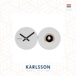Karlsson Wall clock w.26cm Duo Cuckoo steel matt white.