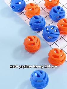 Interactive Dog Chew Ball Hollow Elastic Molar Teeth Cleaning Fetch Toy Durable Play Ball For Small Medium Dogs Outdoor Pet Toy