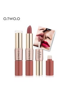 O.TWO.O Velvet Matte Lipstick Double Head Long-lasting Waterproof Non-stick Cup Colorful Lip Gloss Rose Gold Series