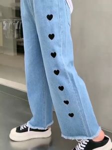 CELANA KULOT ANAK JEANS HITAM BIRU LOVE SANRIO KUROMI CINNAMOROLL USIA 6-17 TAHUN