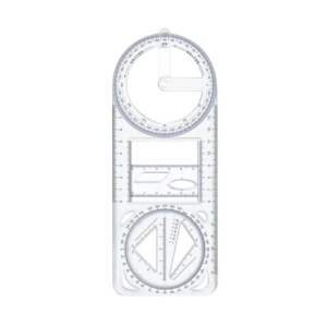Thước kẻ đa năng hình học mica xoay 360 độ CY-3306 có thể di chuyển thiết kế cho học sinh tiểu học