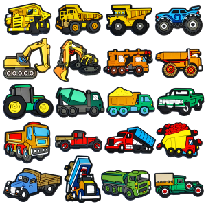 DIY Cartoon Digger Truck Hole Shoes Accessory Shoe Buckles Decorative Buttons 2-3cm Childrens Female Style Shoe Clips