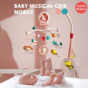 Baby Musical Crib Mobile with Night Lights and Rotation Rattles - Comfort Toys for Newborn Infant Boys Girls Toddles - Adjustable Volume Music Box - Calming Lullabies - Soft Light and Fluttering Notes