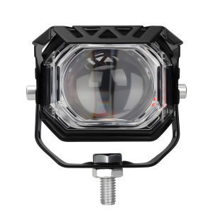 KEVANLY | Motorcycle LED Lens Spotlight External Auxiliary Headlight Dual Color High Low Beam Colorful Strobe Light DRL Driving Lamp