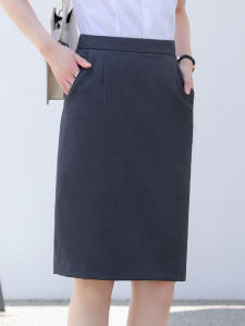 Business Professional Black Mini Midi Skirt with Pockets Womens Work Skirts Tailored Fit A-Line Skirts Office Skirts