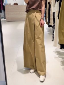MANMI | Beige Wide Leg Trousers for Casual Wear