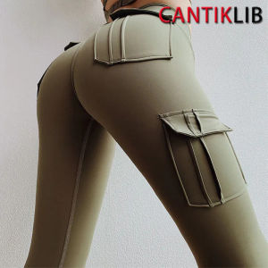 Celana Yoga Telanjang Telanjang Tinggi Tinggi Empat kantong tanpa garis memalukan dari pinggul pinggul peach