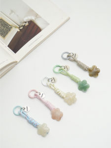 Healing Minimalist Small Flower Mobile Phone Case Lanyard Bag Pendant Creative Gift Simple Design Floral Keychain Accessory