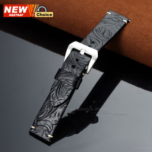 Embossed Watch Strap 20mm 22mm Smartwatch Lesther Quick Release band Cowhide Women Men Wristband for Seiko Bracelet for Rolex