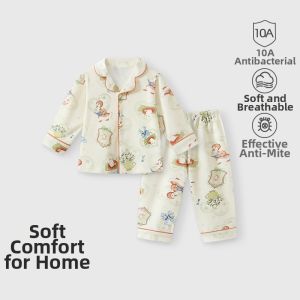 CAIYINGFANG | A Grade All Cotton Kids Pajamas Light Long Sleeve Set